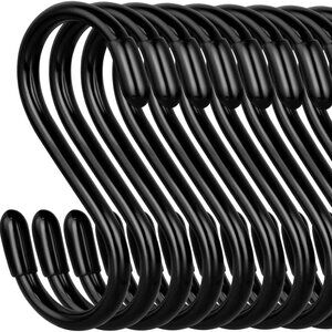6 Pack of 3 Inch Vinyl Coated S Hooks, Non Slip Heavy Duty S Hooks